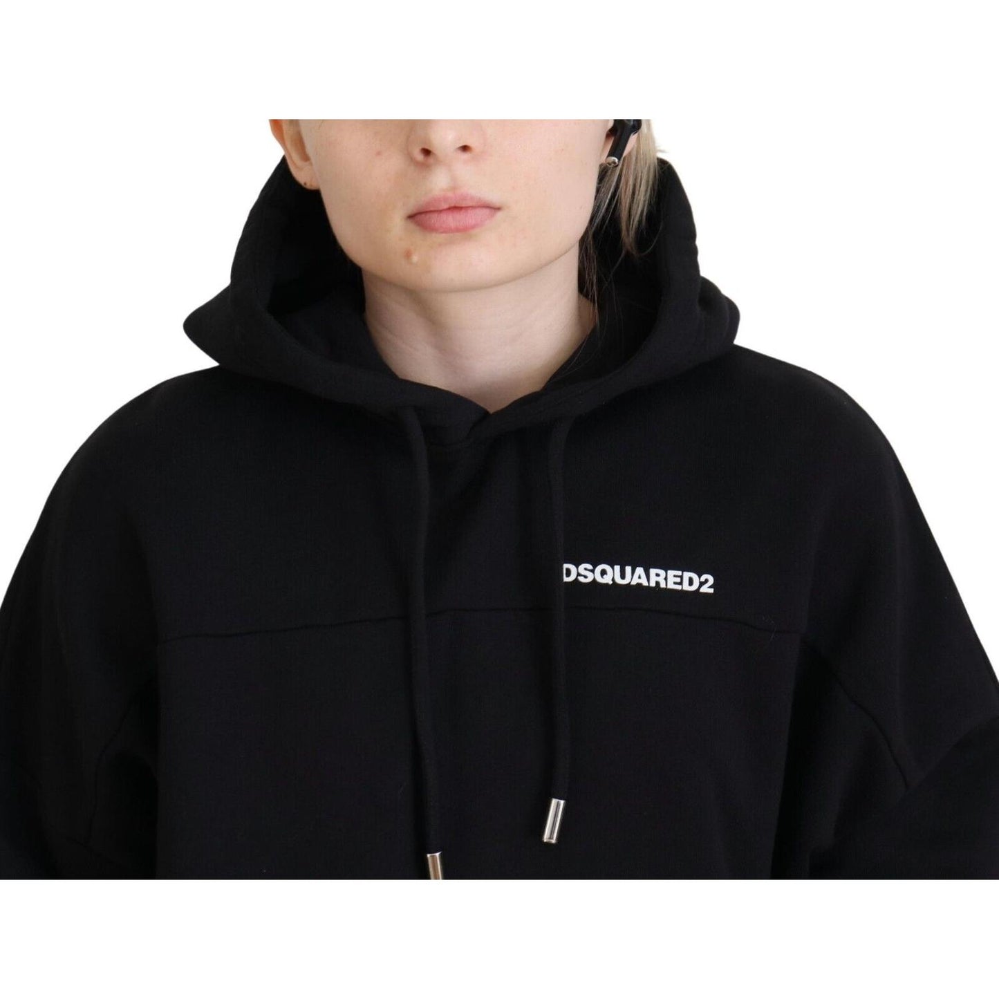 Dsquared² Black Logo Patch Cotton Hoodie Sweatshirt Sweater Dsquared²