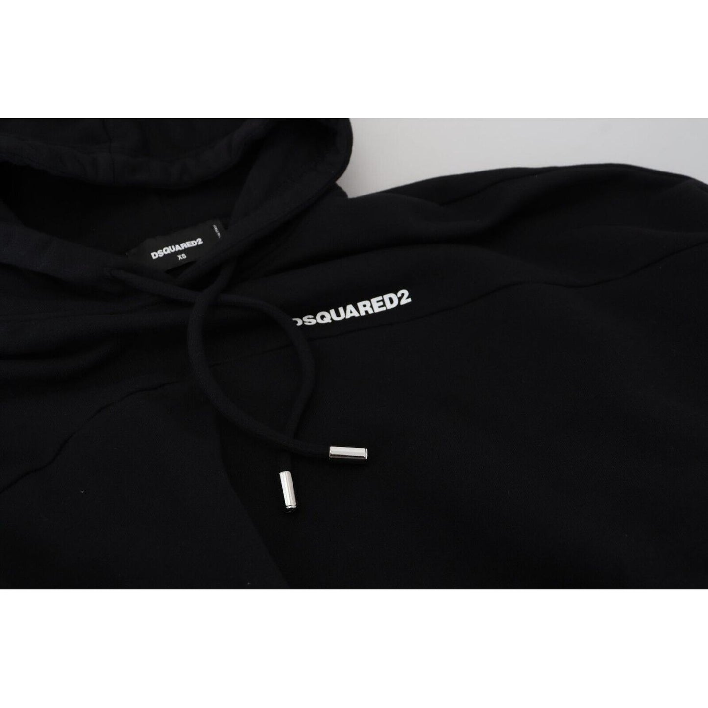 Dsquared² Black Logo Patch Cotton Hoodie Sweatshirt Sweater Dsquared²