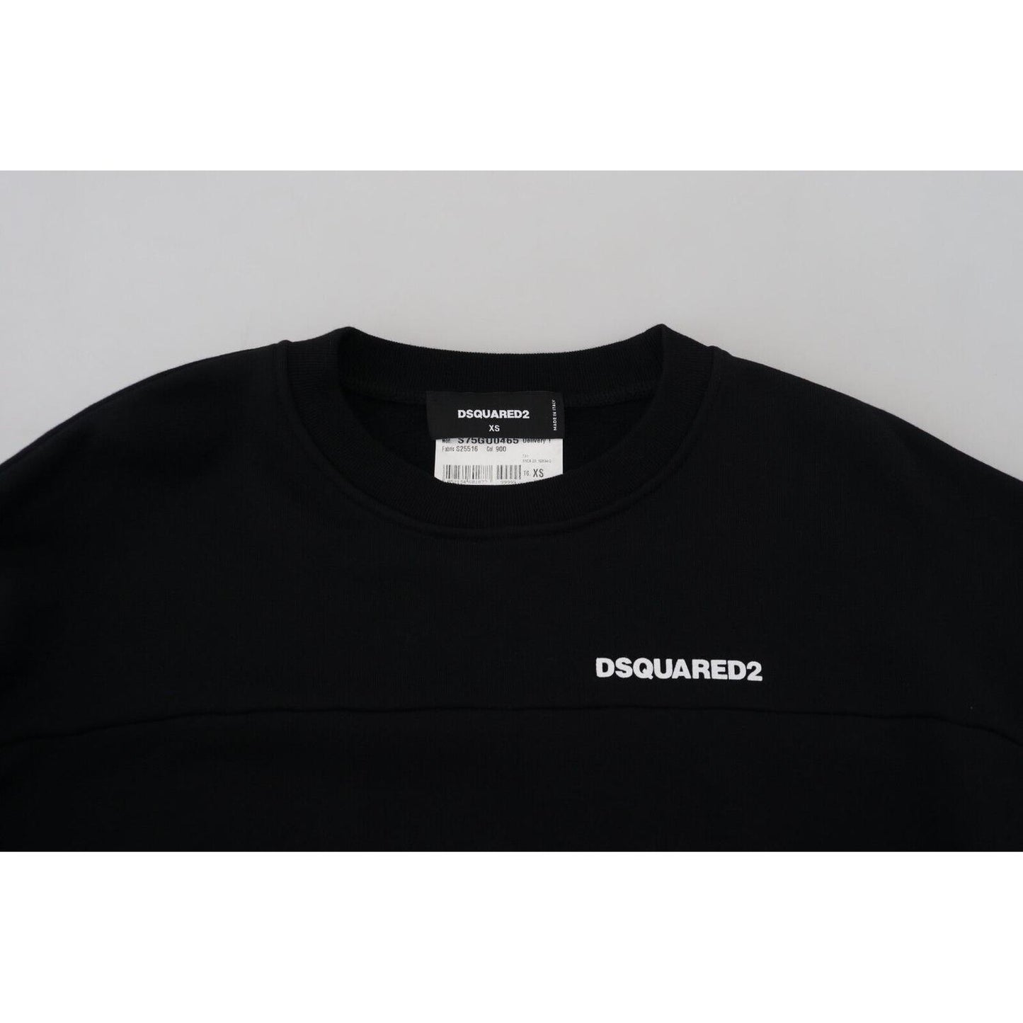 Dsquared² Black Cotton Printed Women Long Sleeve Sweater Dsquared²