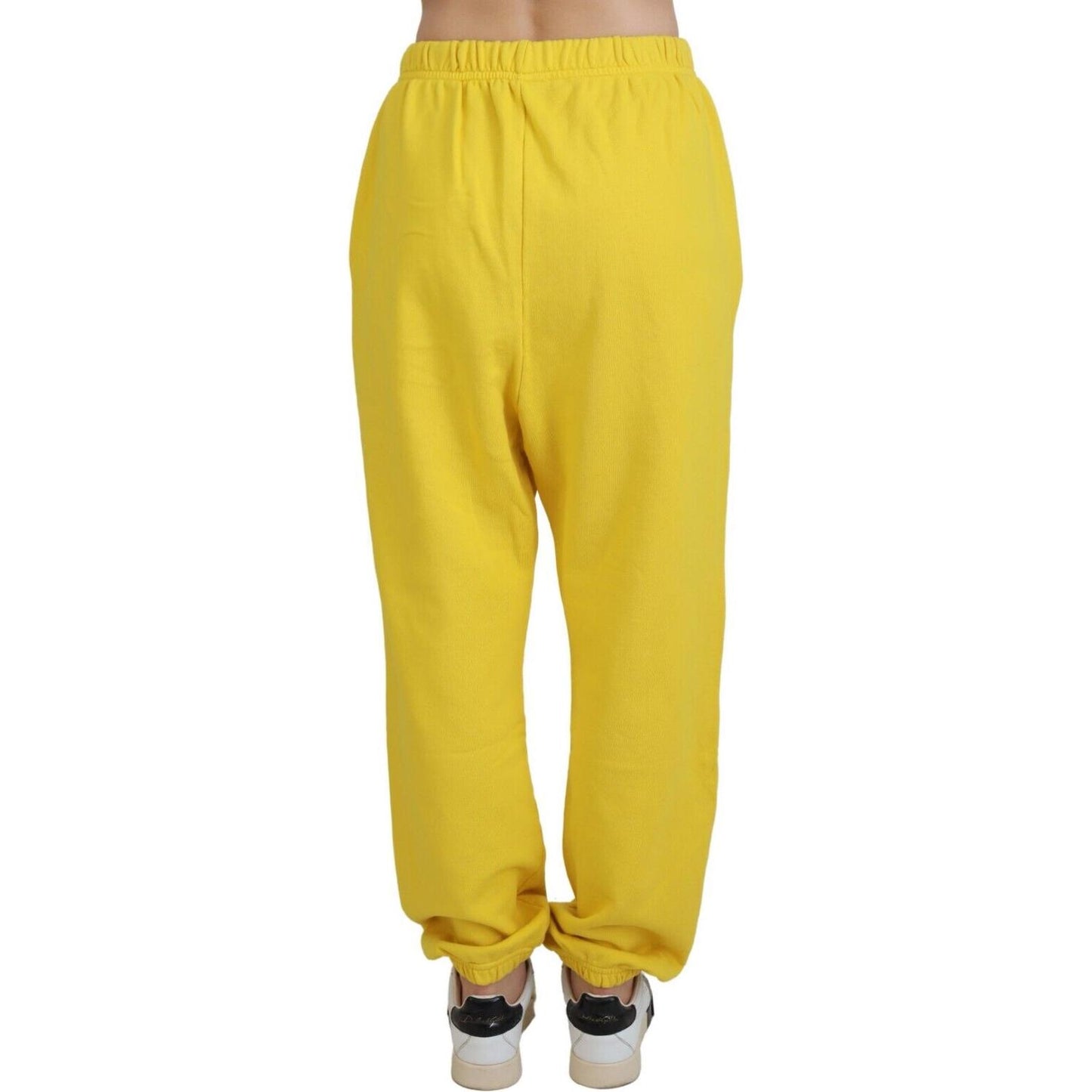 Dsquared² Yellow Mid Waist Logo Print Jogger Trouser Pants Dsquared²