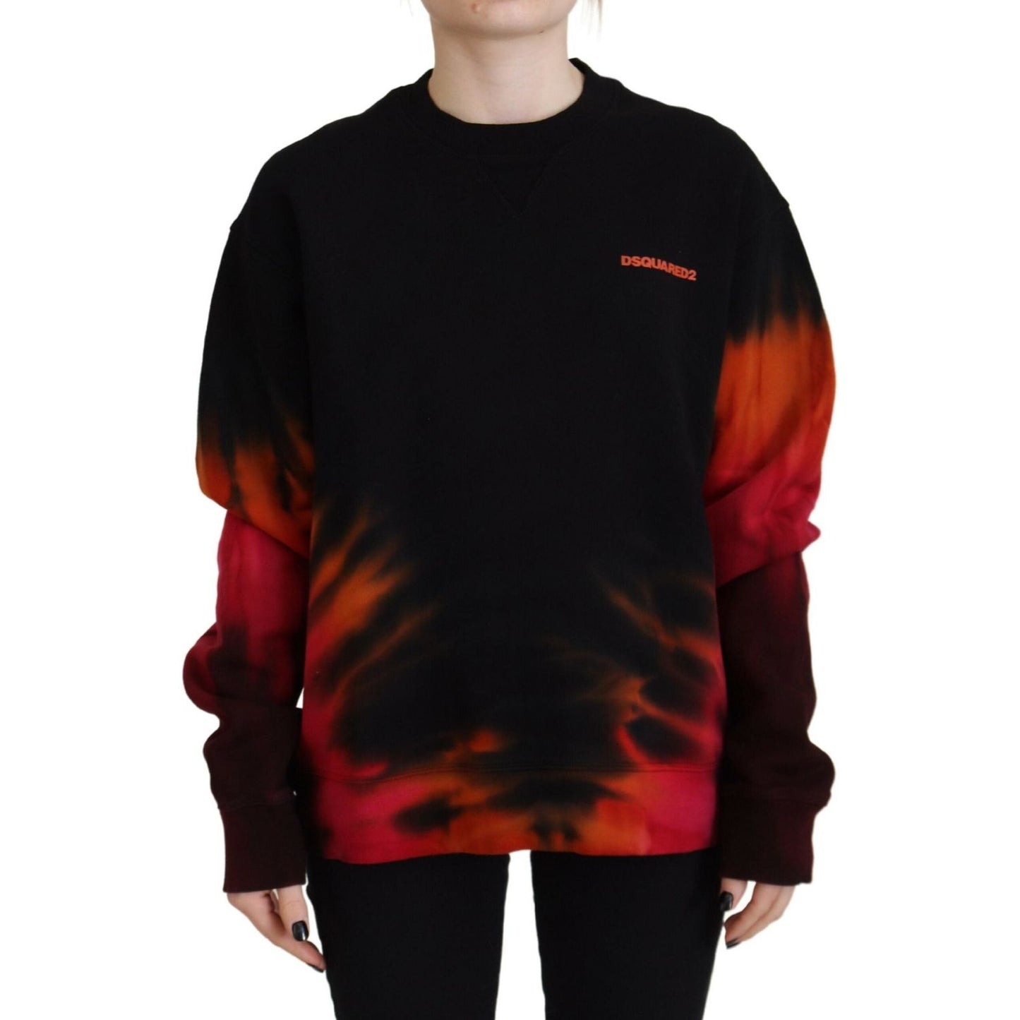 Dsquared² Black Tie Dye Logo Print Women Long Sleeve Sweater Dsquared²