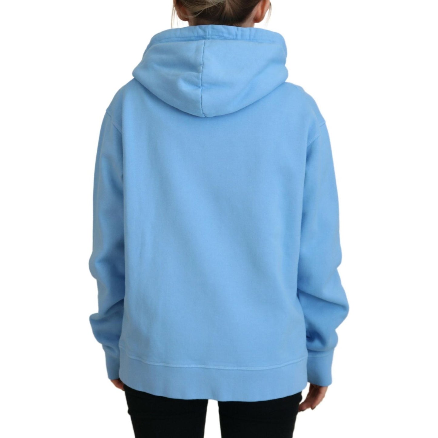 Dsquared² Light Blue Logo Hooded Women Long Sleeve Sweater Dsquared²