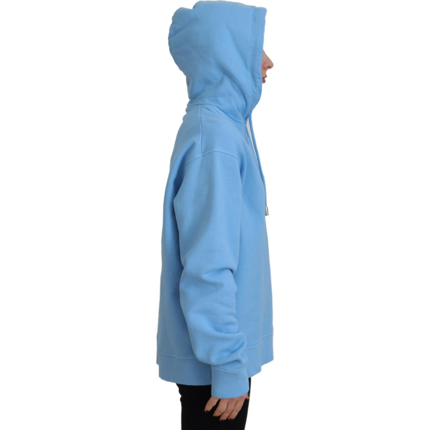 Dsquared² Light Blue Logo Hooded Women Long Sleeve Sweater Dsquared²