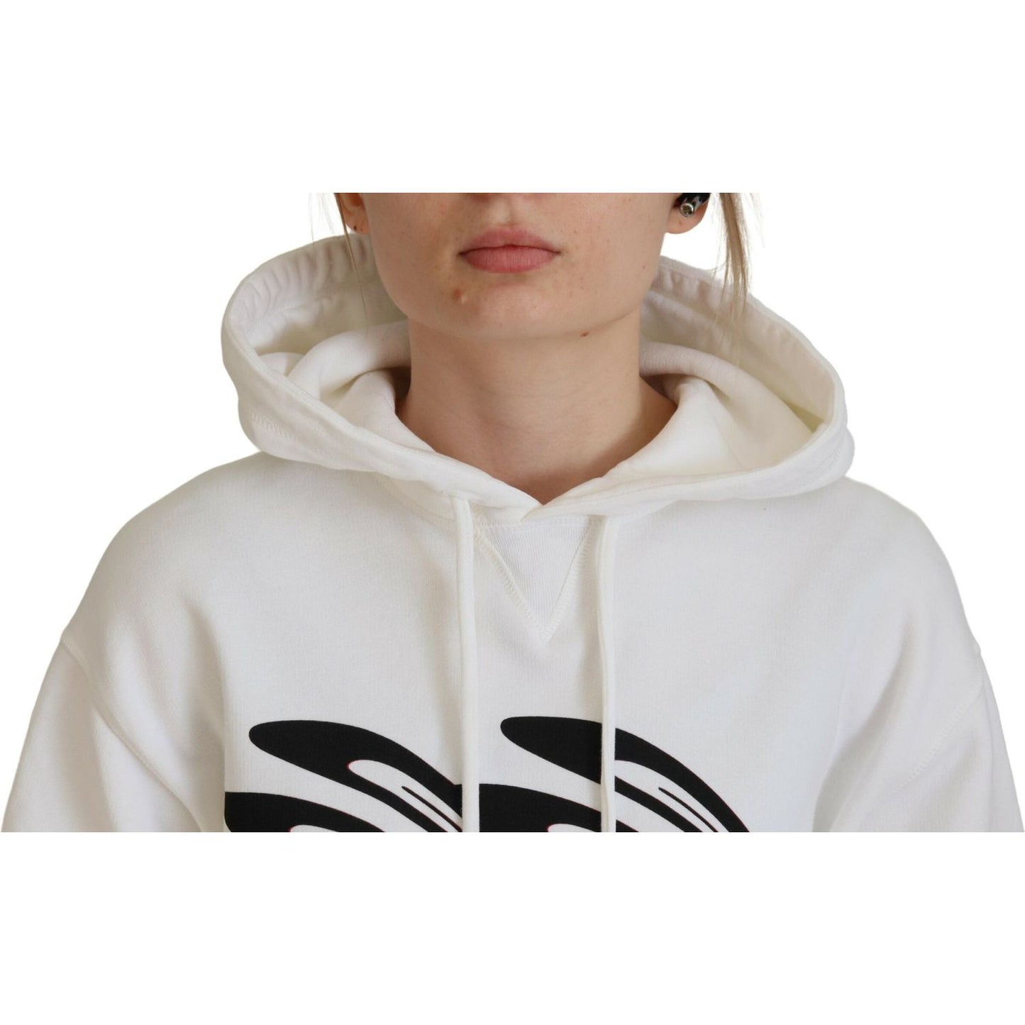 Dsquared² White Logo Animals Print Hooded Long Sleeve Sweater Dsquared²