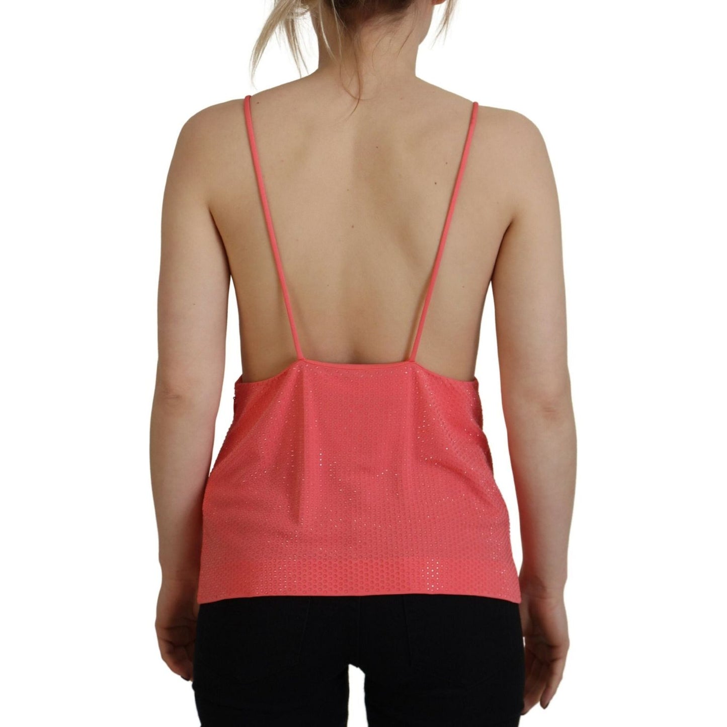 Dsquared² Pink Sleeveless Spaghetti Strap Cami V-neck Top Dsquared²