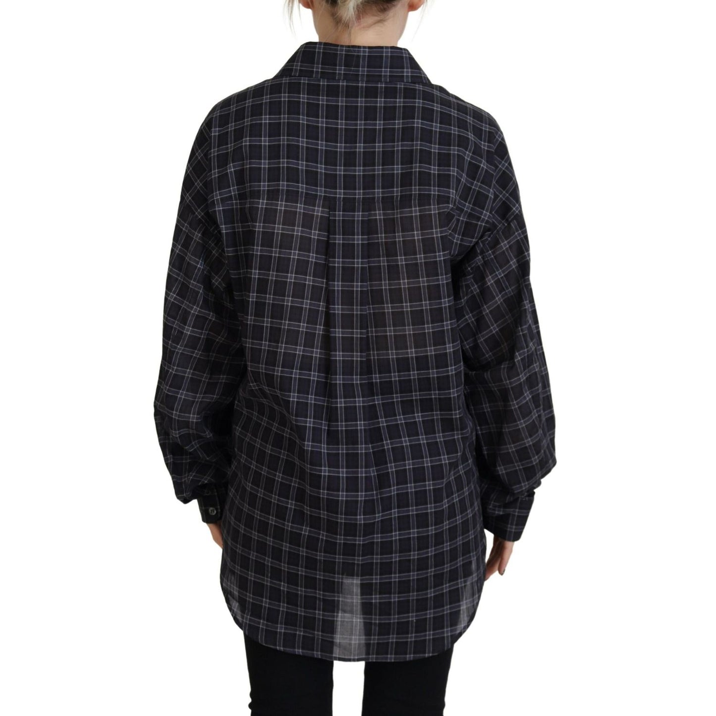 Dsquared² Black Checkered Collared Button Long Sleeves Shirt