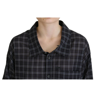 Dsquared² Black Checkered Collared Button Long Sleeves Shirt