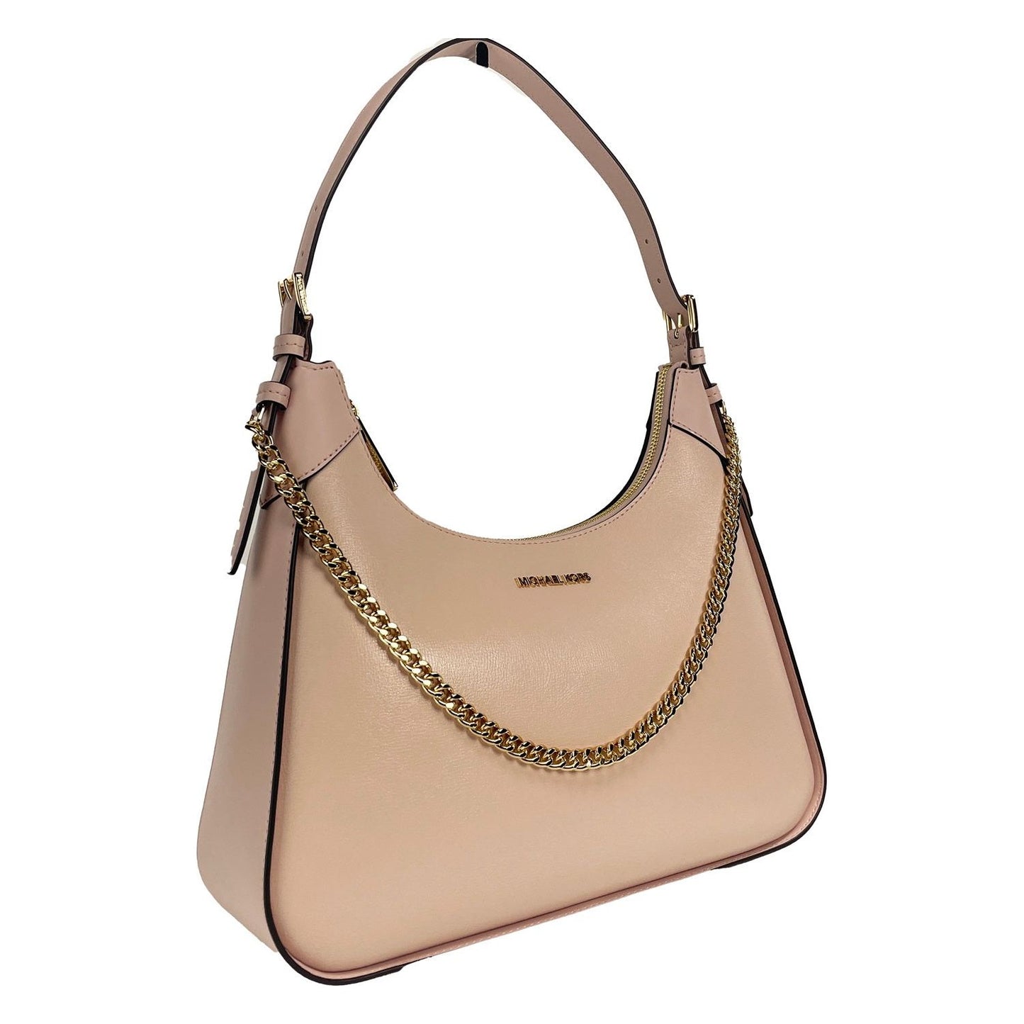 Michael Kors Wilma Large Smooth Leather Chain Shoulder Bag Purse Powder Blush Michael Kors