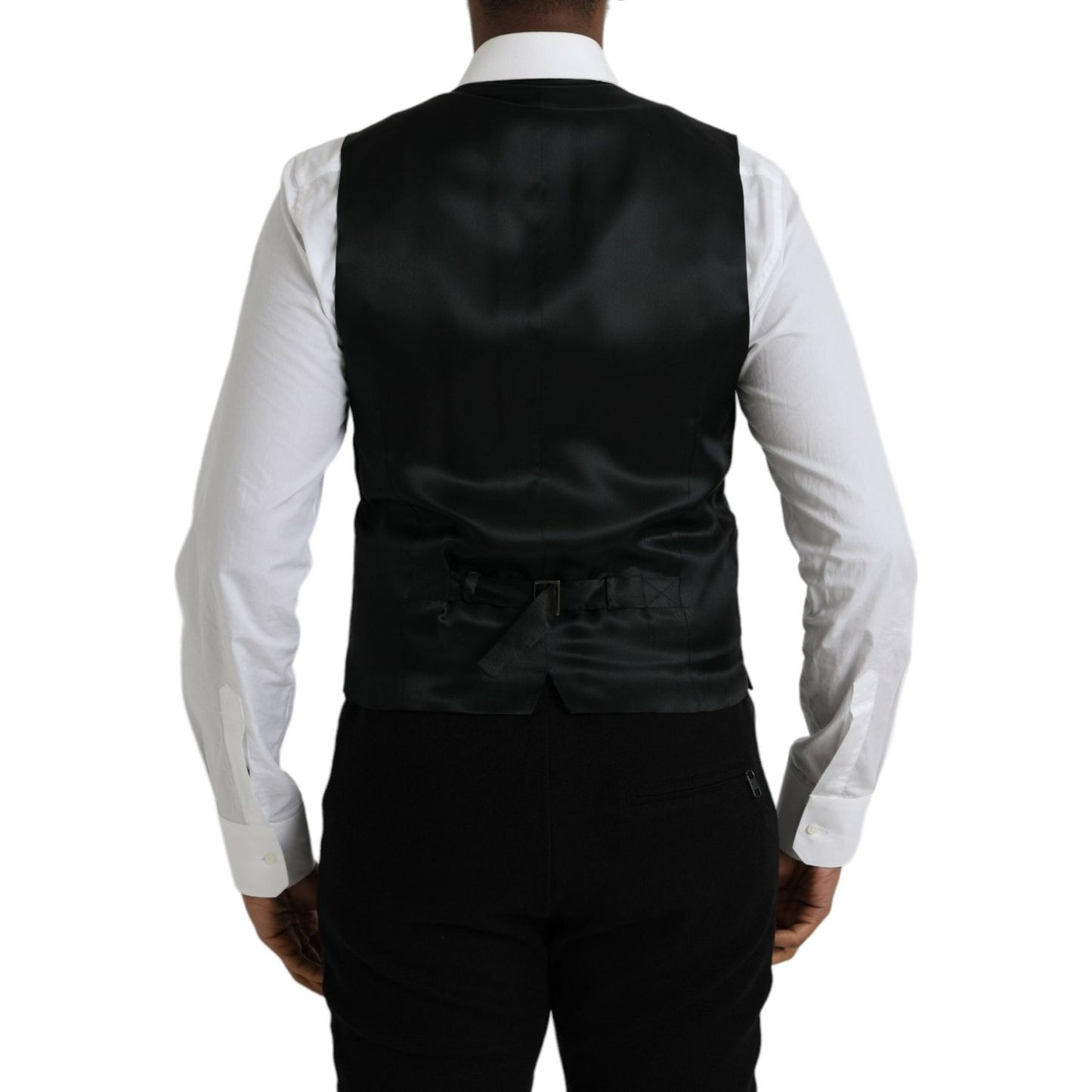 Dolce & Gabbana Black Wool Formal Dress Waistcoat Vest Dolce & Gabbana