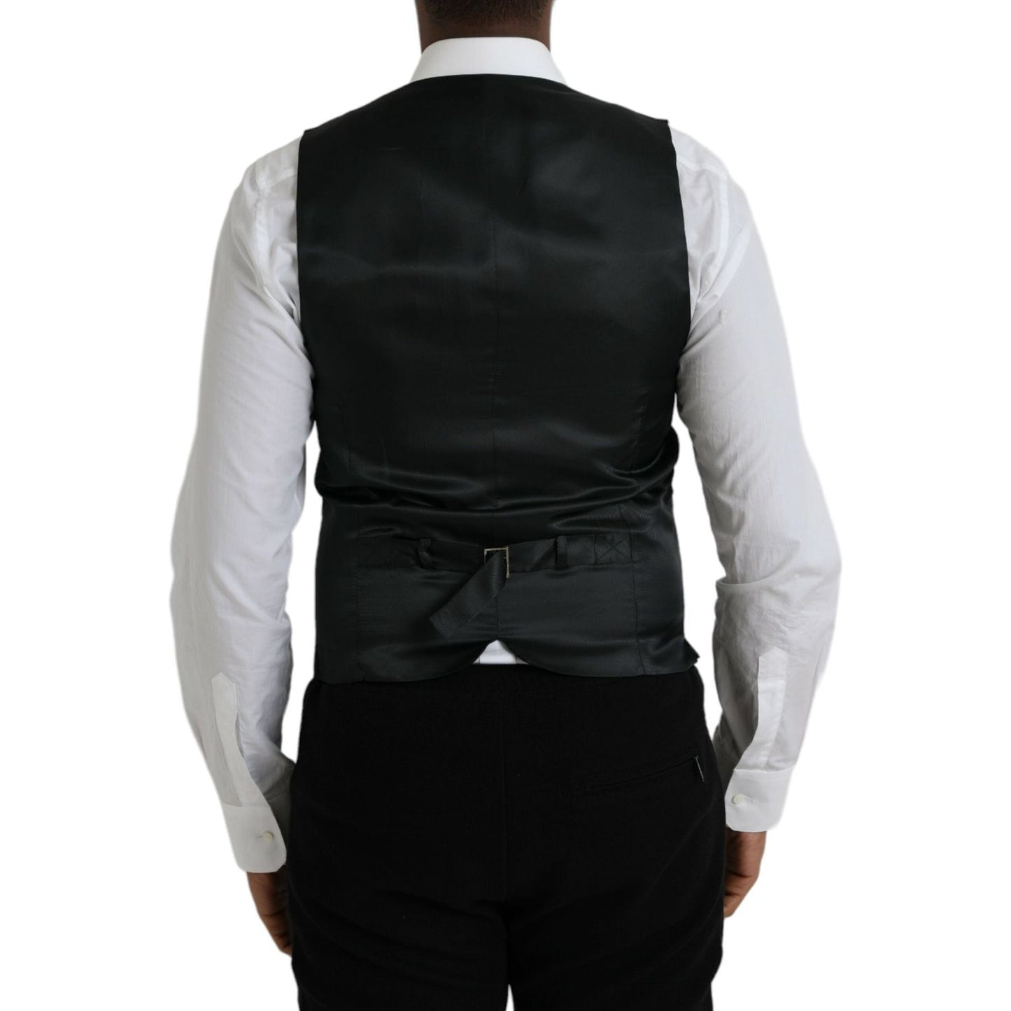 Dolce & Gabbana Gray Wool Formal Dress Waistcoat Vest Dolce & Gabbana