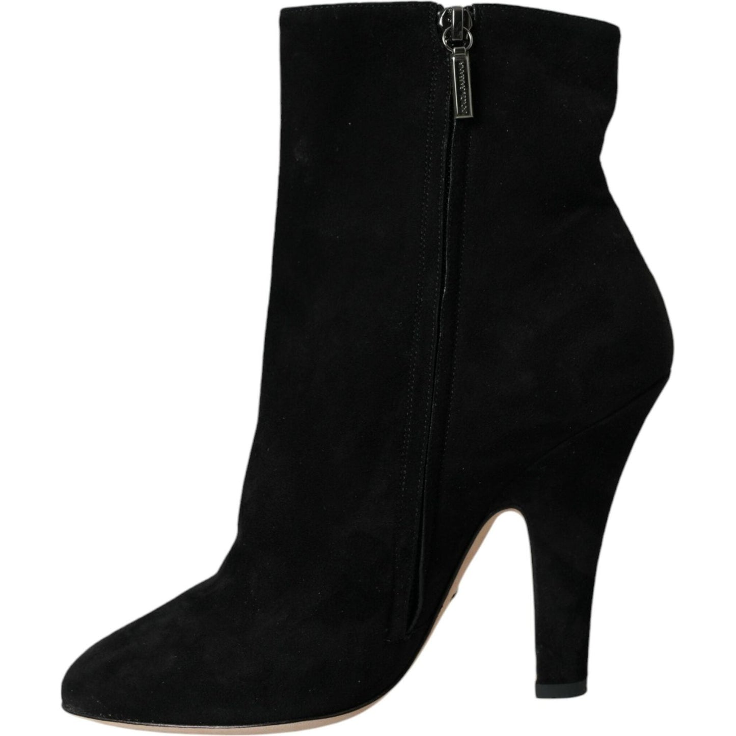 Dolce & Gabbana Black Suede Leather Ankle Heels Boots Shoes Dolce & Gabbana