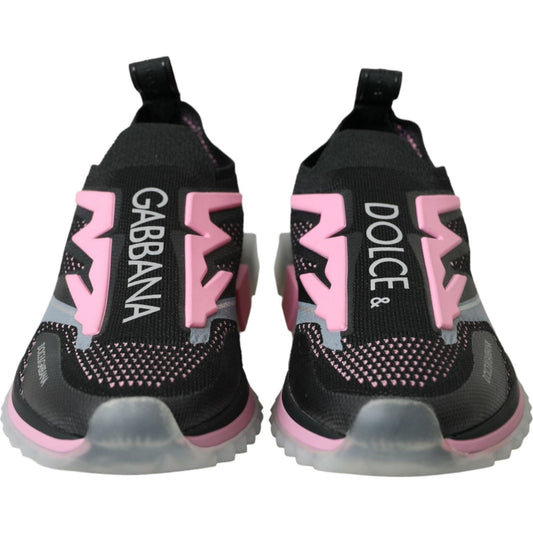 Dolce & Gabbana Black Pink Slip On Sorrento Sneakers Shoes Dolce & Gabbana