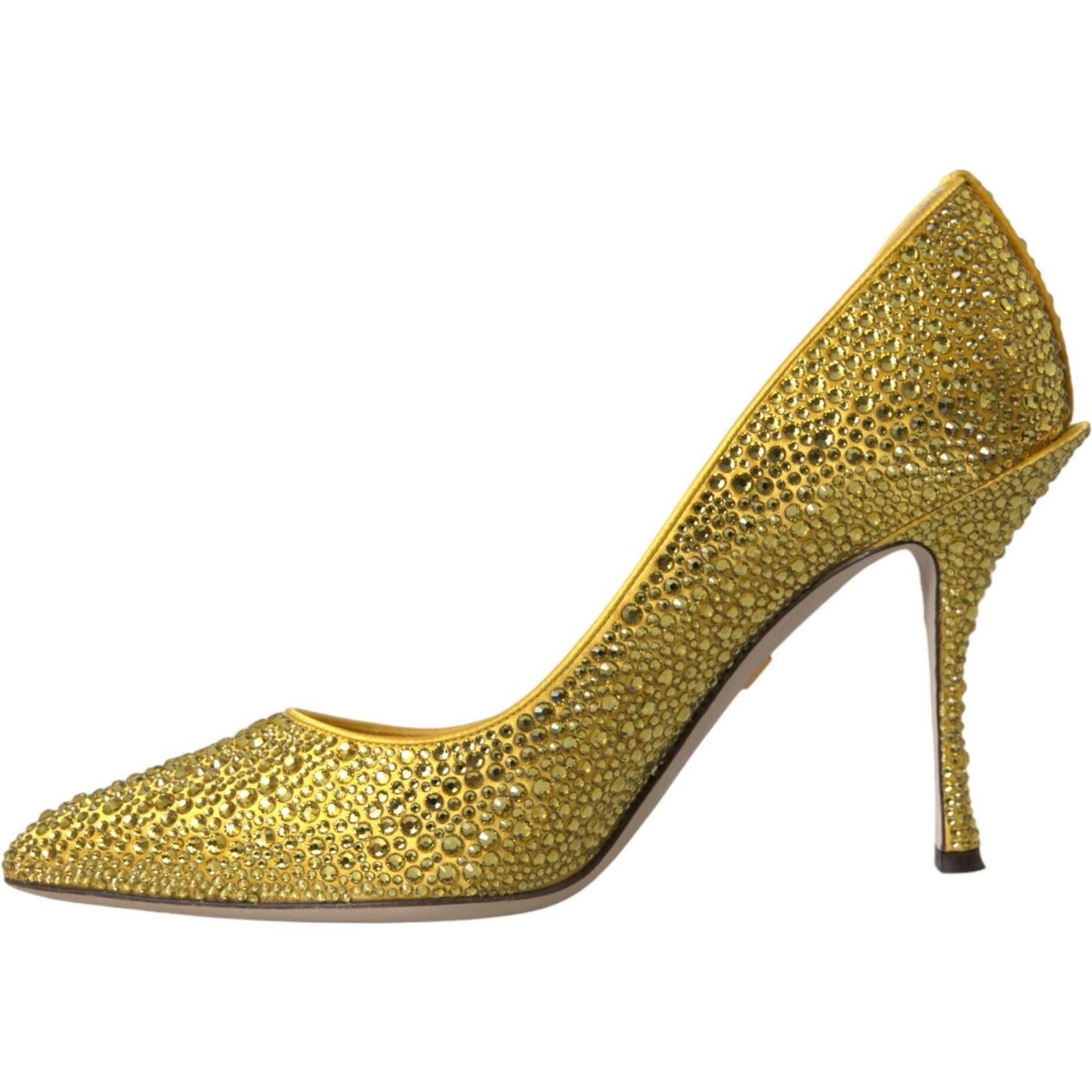 Dolce & Gabbana Yellow Strass Crystal Heels Pumps Shoes Dolce & Gabbana