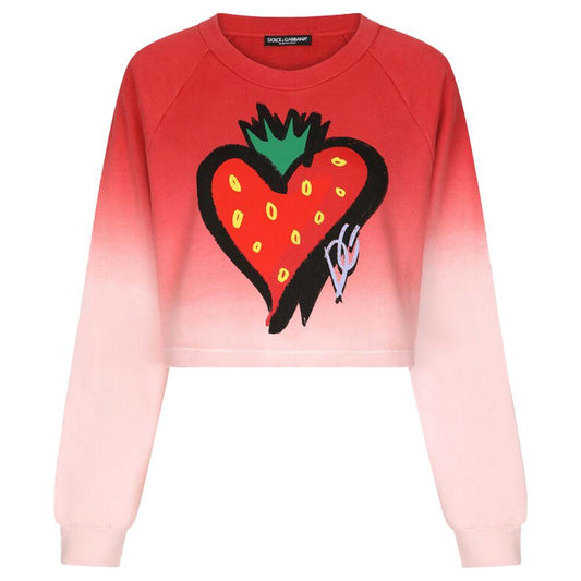 Dolce & Gabbana Red Cotton Sweater Dolce & Gabbana