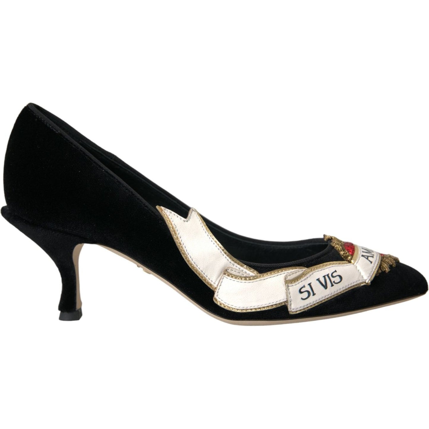 Dolce & Gabbana Black Suede Leather Amari Heels Pumps Shoes Dolce & Gabbana