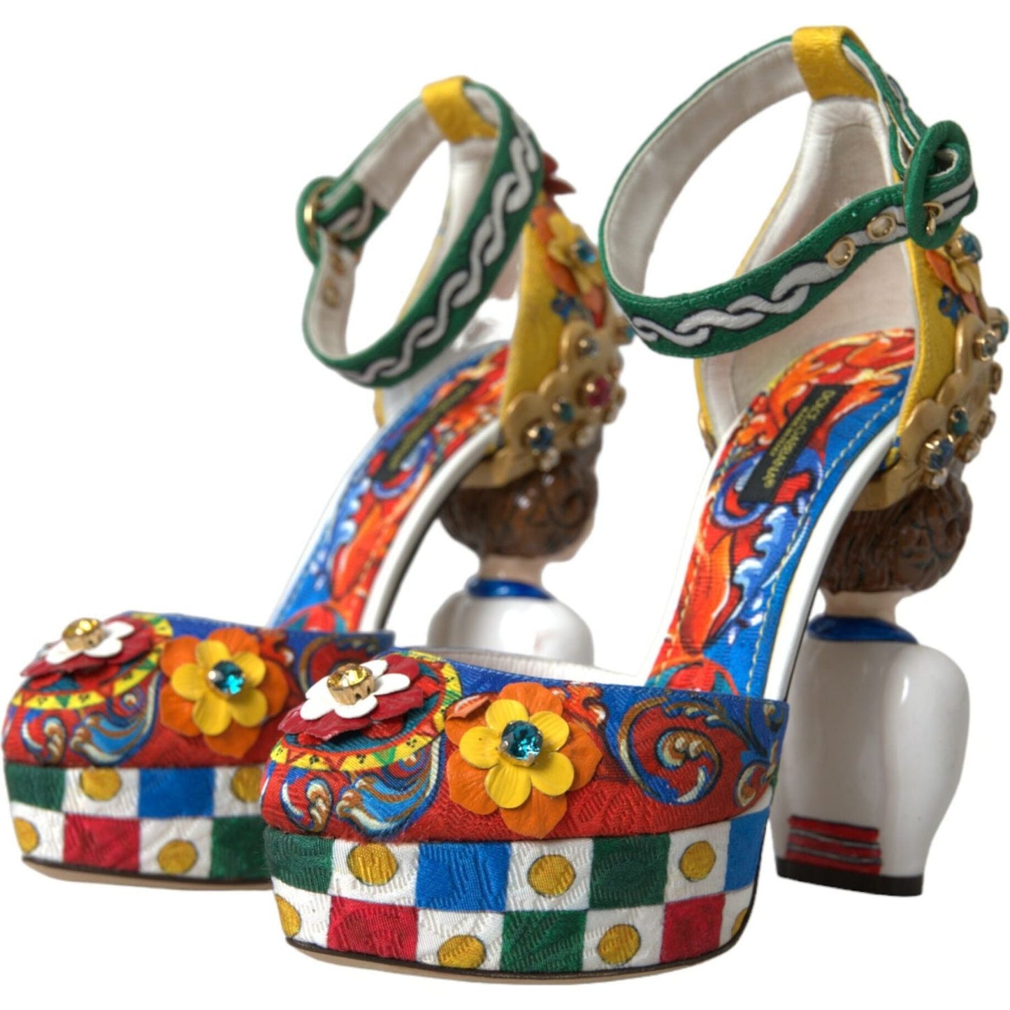 Dolce & Gabbana Multicolor Carretto Embellished Sandals Shoes Dolce & Gabbana