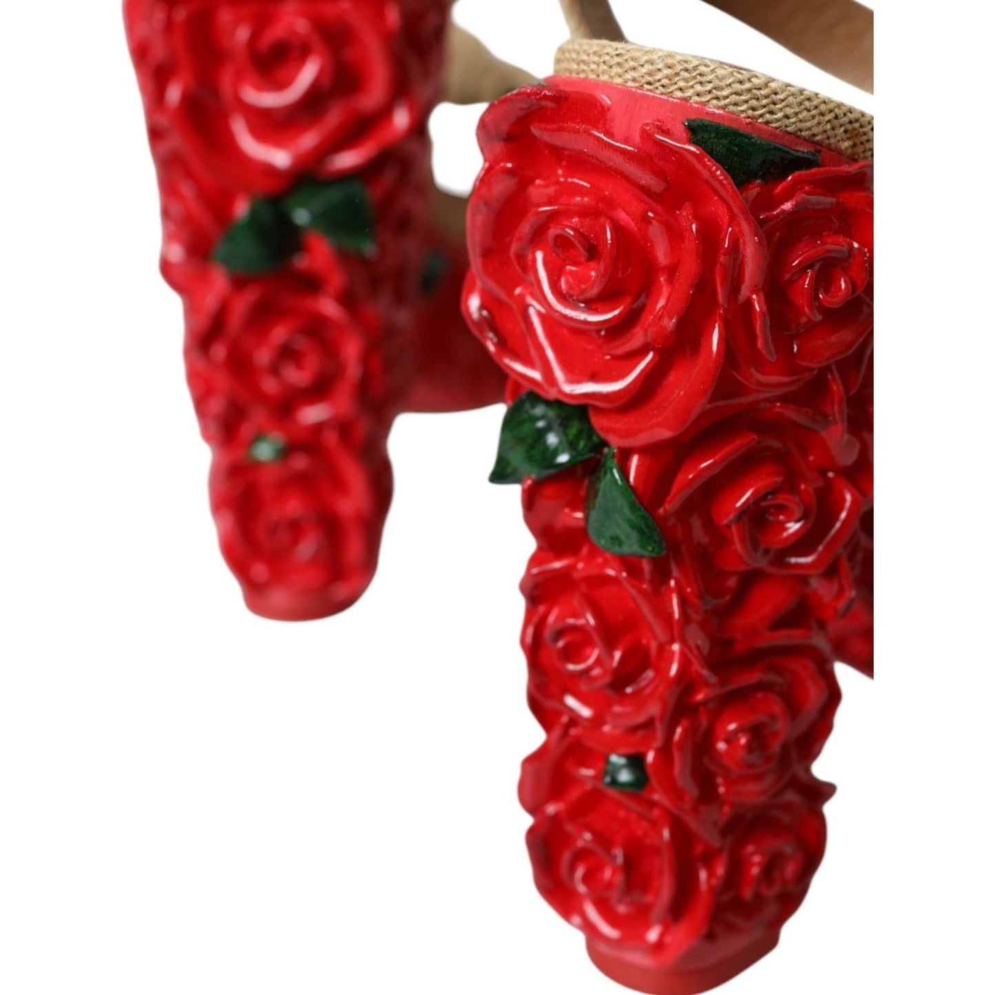 Dolce & Gabbana Red Roses Crystal Platform Sandals Shoes Dolce & Gabbana