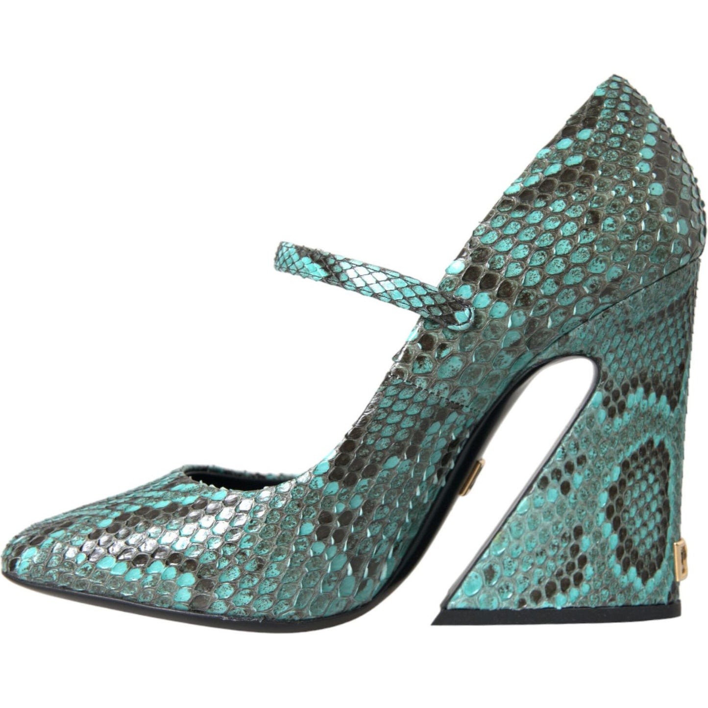 Dolce & Gabbana Aqua Python Leather Mary Jane Pumps Shoes Dolce & Gabbana