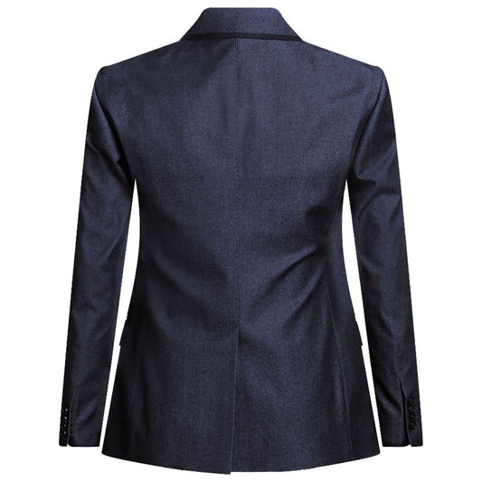 Dolce & Gabbana Blue Cotton Blazer Dolce & Gabbana