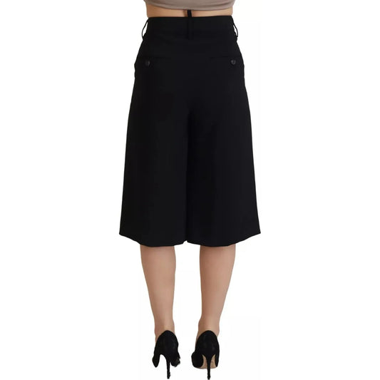 Dsquared² Black High Waist Wide Leg Cropped Trouser Pants Dsquared²