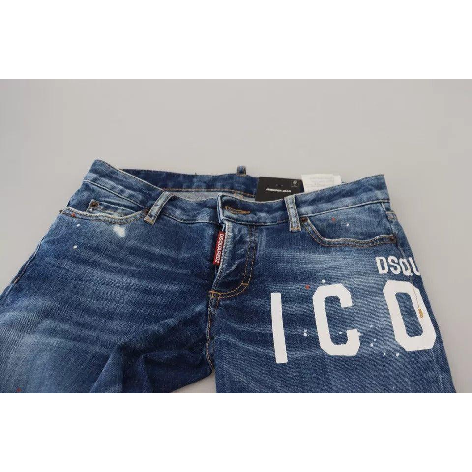 Dsquared² Blue Icon Low Waist Skinny Jennifer Denim Jeans Dsquared²