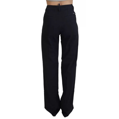 Dsquared² Black Checkered High Waist Straight Pants