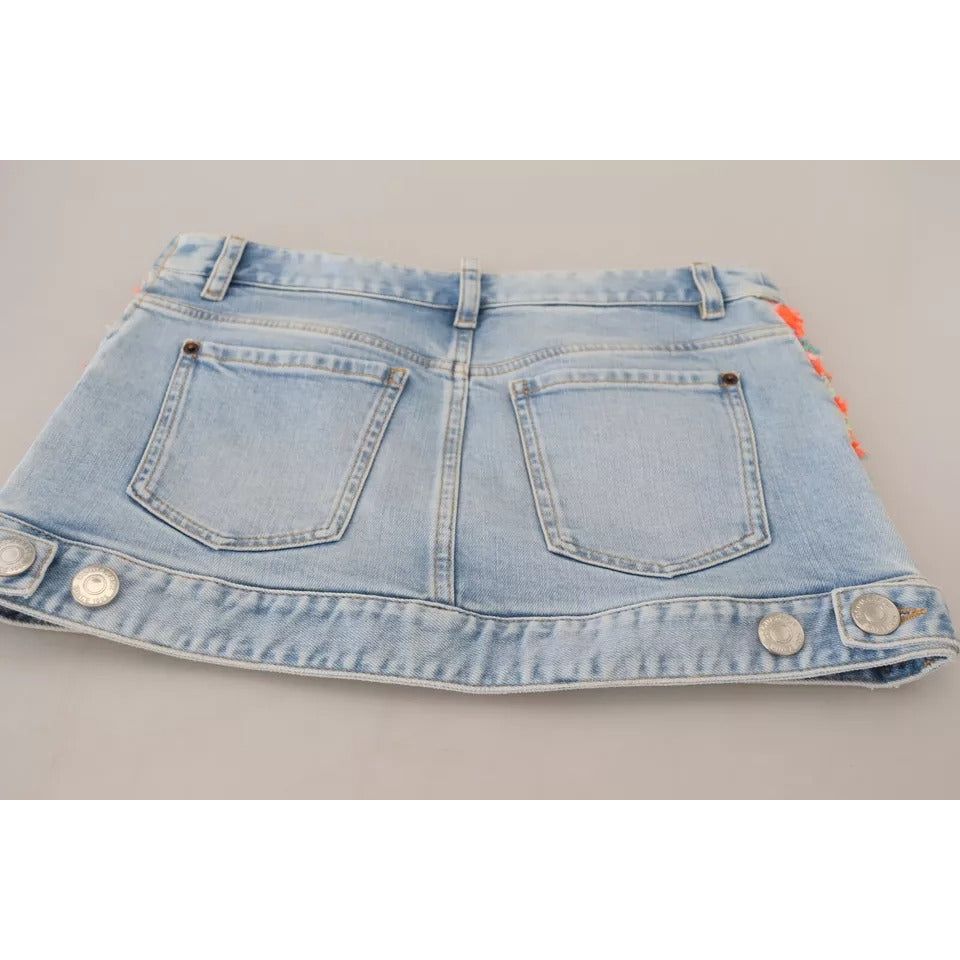 Dsquared² Multicolor Polyester Low Waist A-line Denim Skirt Dsquared²