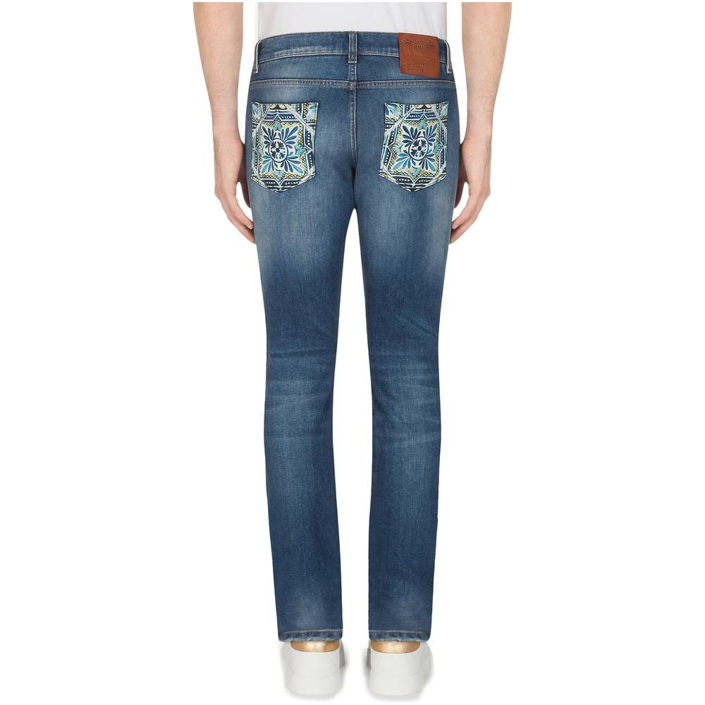 Dolce & Gabbana Blue Cotton Jeans & Pant Dolce & Gabbana