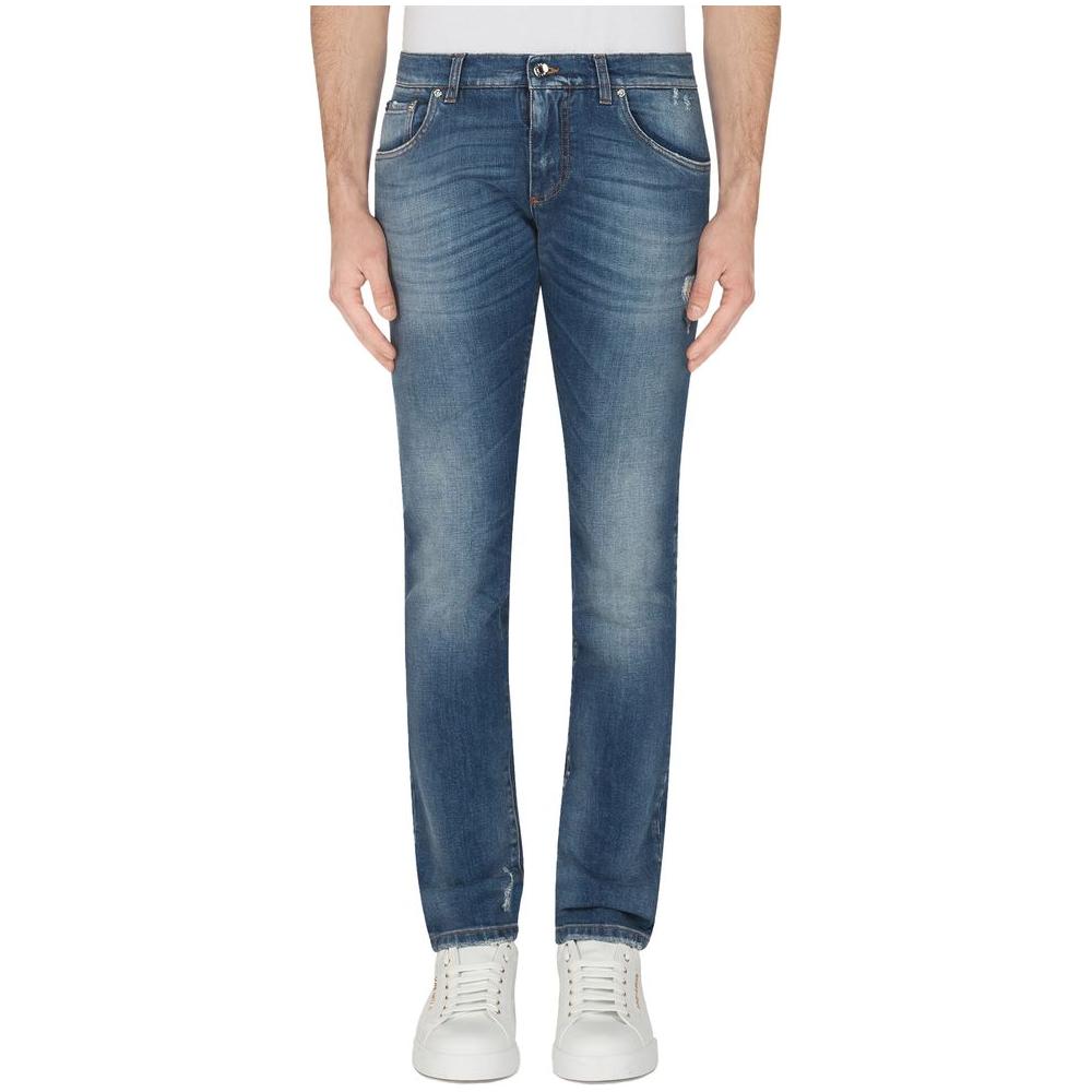 Dolce & Gabbana Blue Cotton Jeans & Pant Dolce & Gabbana