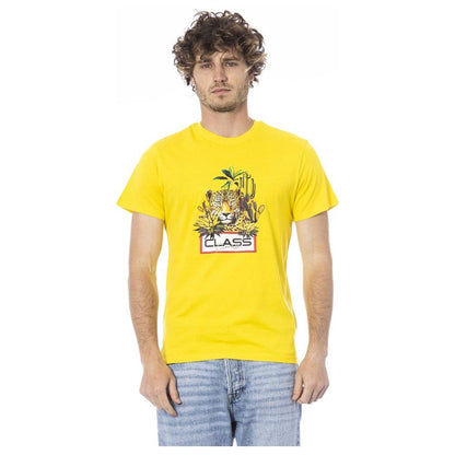 Cavalli Class Yellow Cotton Men T-Shirt