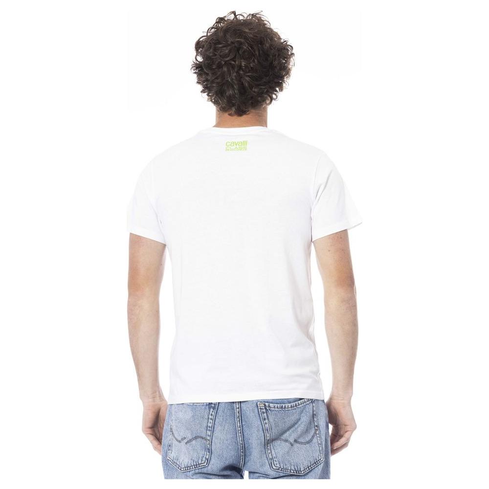 Cavalli Class White Cotton Men T-Shirt Cavalli Class