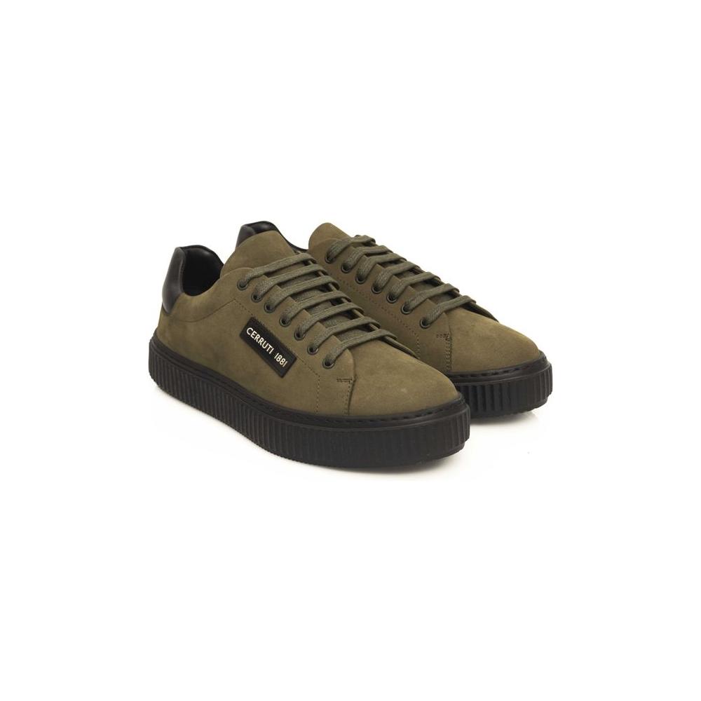 Cerruti 1881 Green Leather Men Sneaker Cerruti 1881