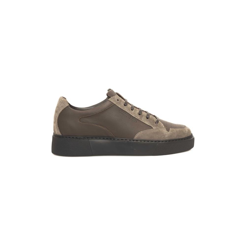 Cerruti 1881 Beige Leather Men Sneaker Cerruti 1881