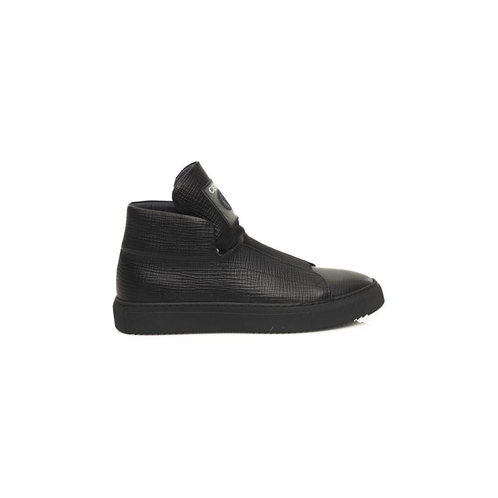 Cerruti 1881 Black Leather Men Sneaker Cerruti 1881