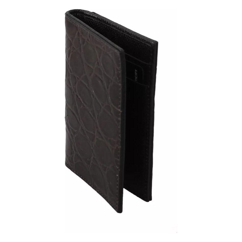 Dolce & Gabbana Brown 100% Caiman Mens Cardholder Case Cover Wallet Dolce & Gabbana