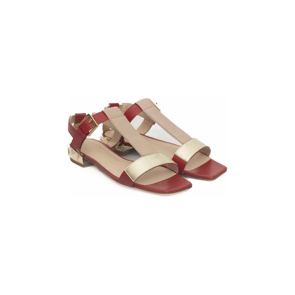 Cerruti 1881 Red Goat Leather Women Sandal Cerruti 1881