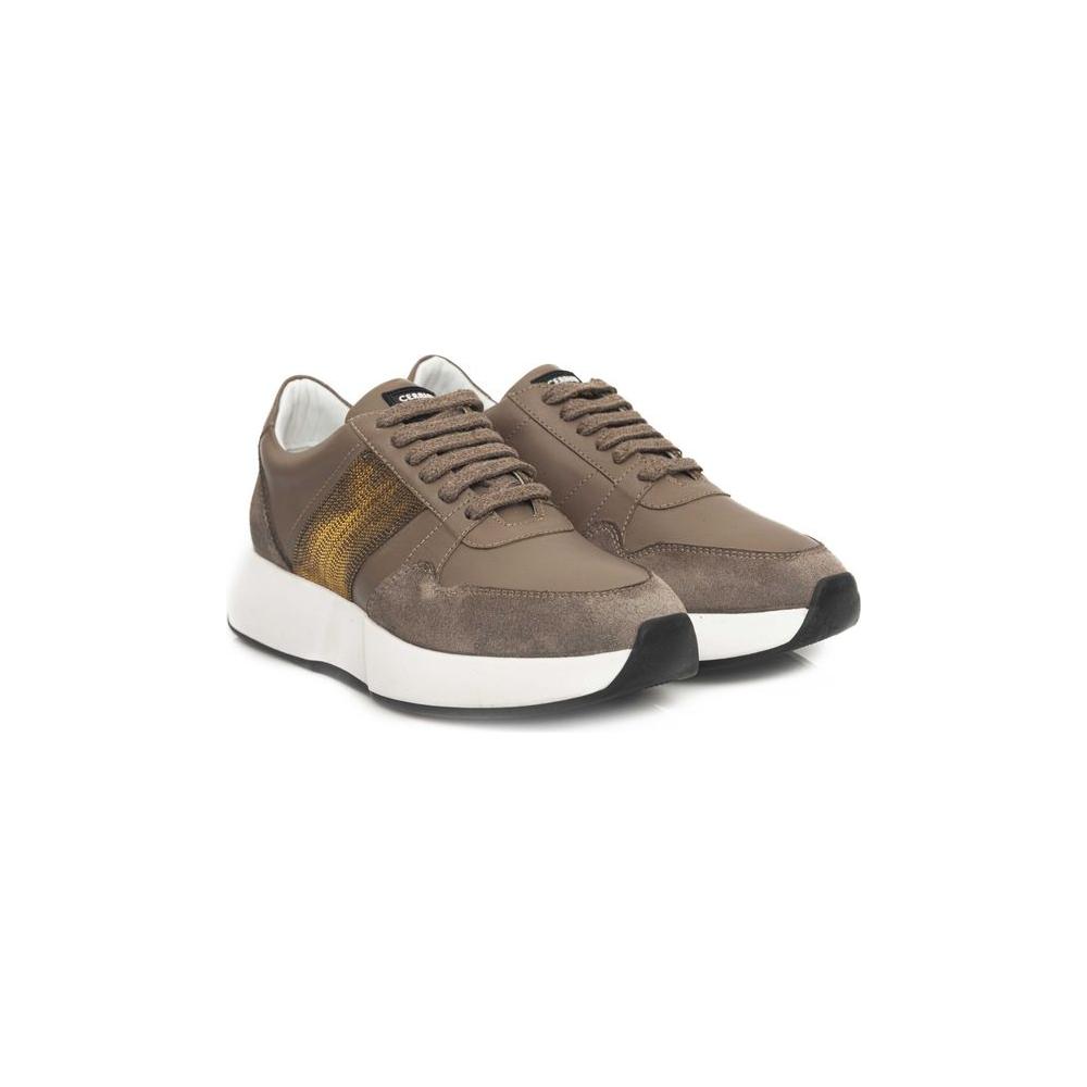 Cerruti 1881 Beige Cowhide Women Sneaker