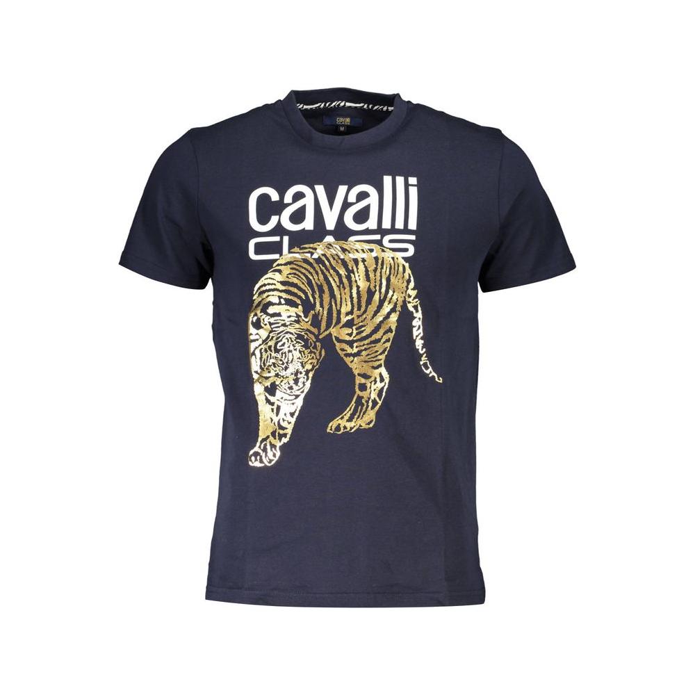 Cavalli Class Blue Cotton T-Shirt Cavalli Class