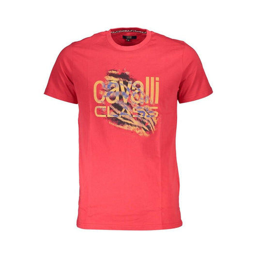 Cavalli Class Red Cotton T-Shirt Cavalli Class