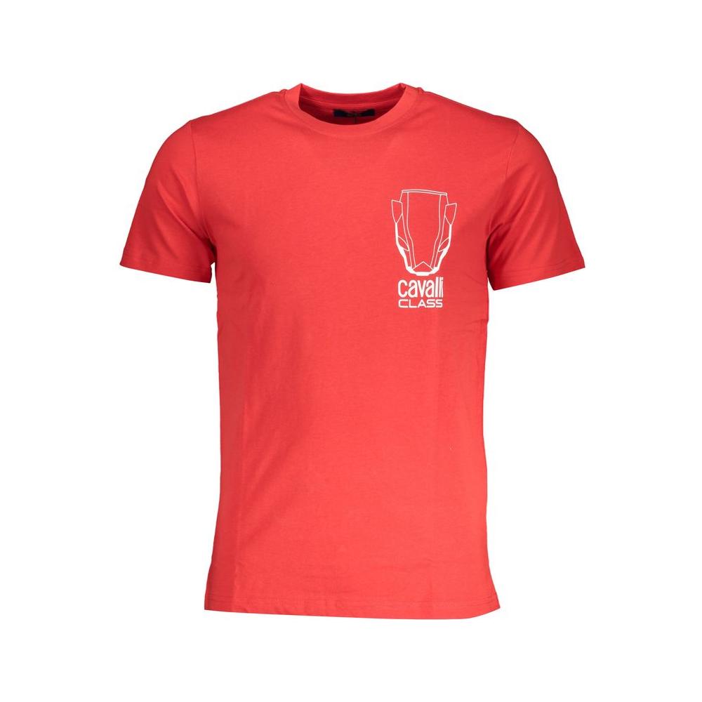 Cavalli Class Red Cotton T-Shirt Cavalli Class