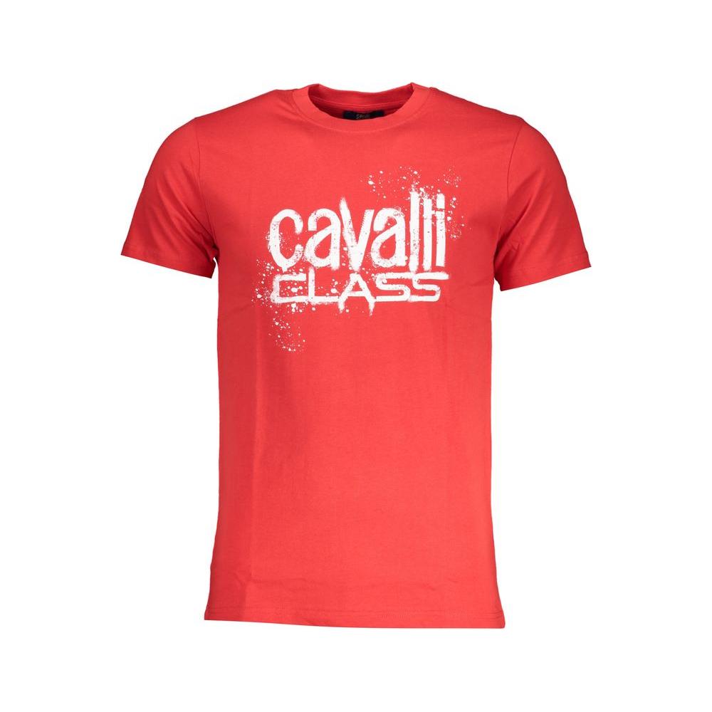 Cavalli Class Red Cotton T-Shirt Cavalli Class