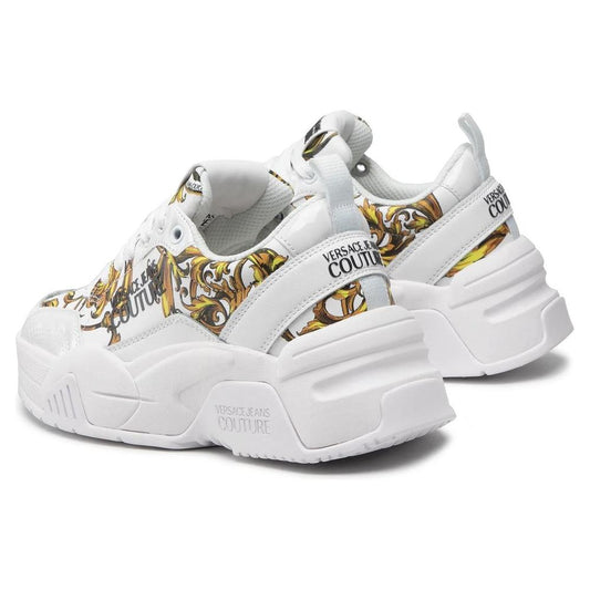 Versace Jeans White Leather Di Calfskin Sneaker Versace Jeans