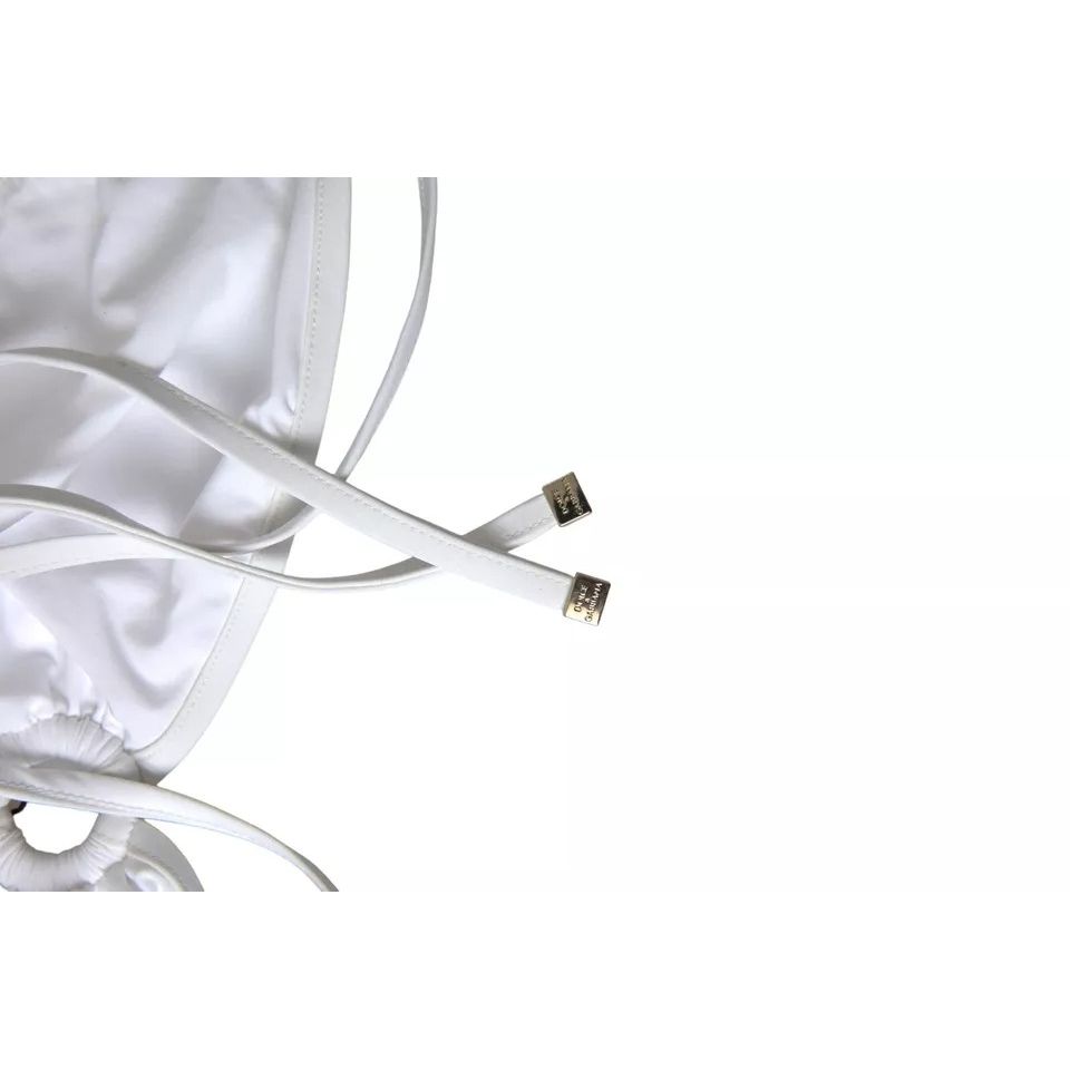 Dolce & Gabbana White Nylon Stretch Swimwear Top Bikini