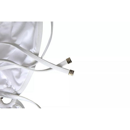 Dolce & Gabbana White Nylon Stretch Swimwear Top Bikini