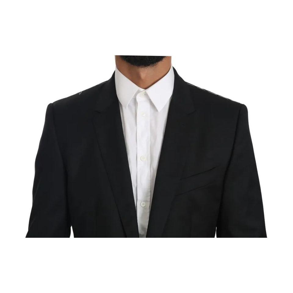 Dolce & Gabbana Black Slim Jacket Coat Blazer MARTINI Dolce & Gabbana