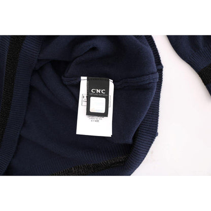 Costume National Blue V-neck Viscose Sweater