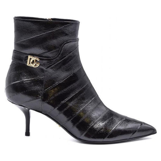 Dolce & Gabbana Black Leather Di Anguilla Boot Dolce & Gabbana