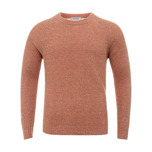 Gran Sasso Orange Linen-Cotton Blend Sweater Gran Sasso