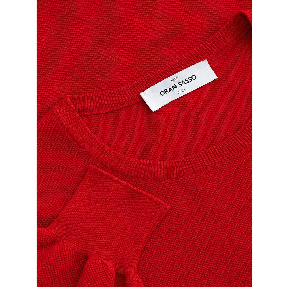 Gran Sasso Red Cotton Sweater Gran Sasso