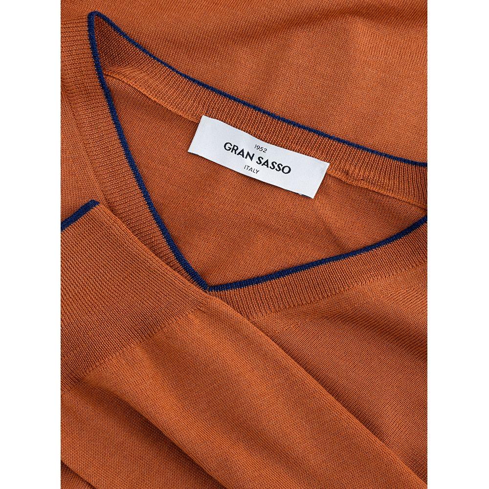 Gran Sasso Chic Orange Woolen Sweater for Sophisticated Men Gran Sasso